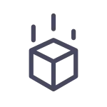 Cube With Light Beams SVG Icon
